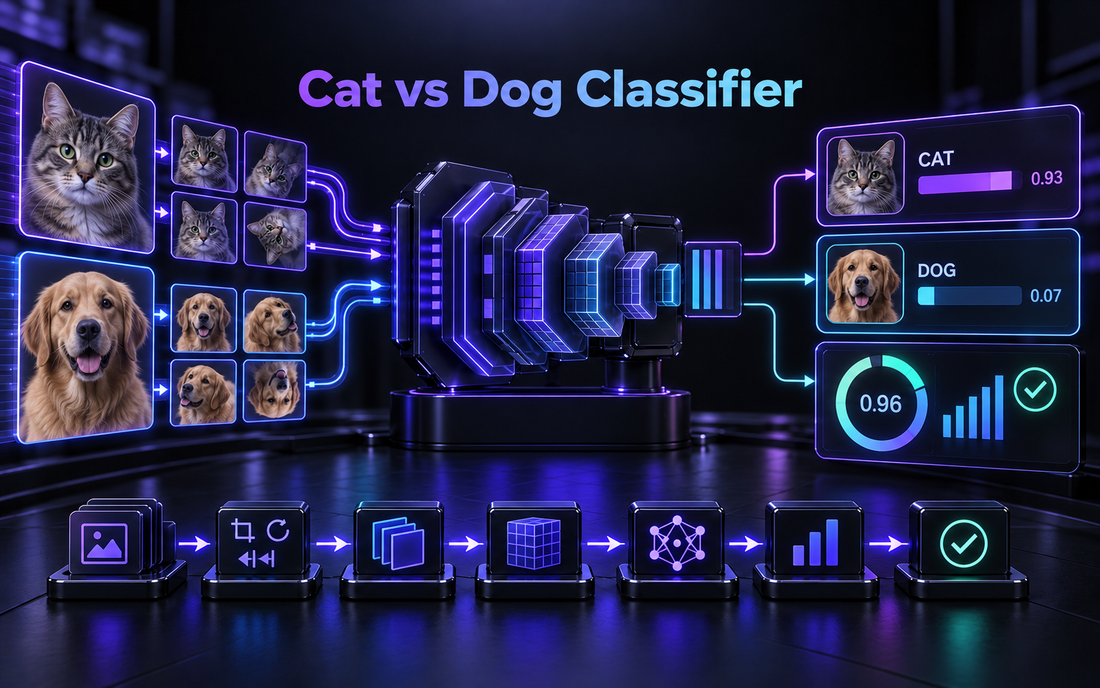 Cat vs Dog Image Classifier project preview